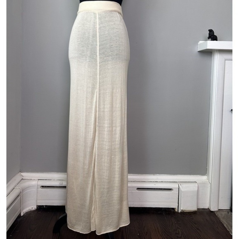 One Teaspoon Hunter Fine Knit Maxi Skirt Natural Cream Viscose Women 4 NWT $150